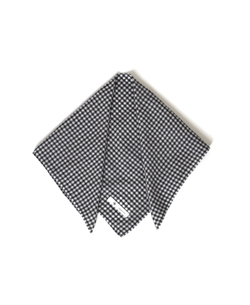 INMDS25026 HANDWOVEN COTTON/SILK GINGHAM CHECK SQUARE STOLE 58×58cm