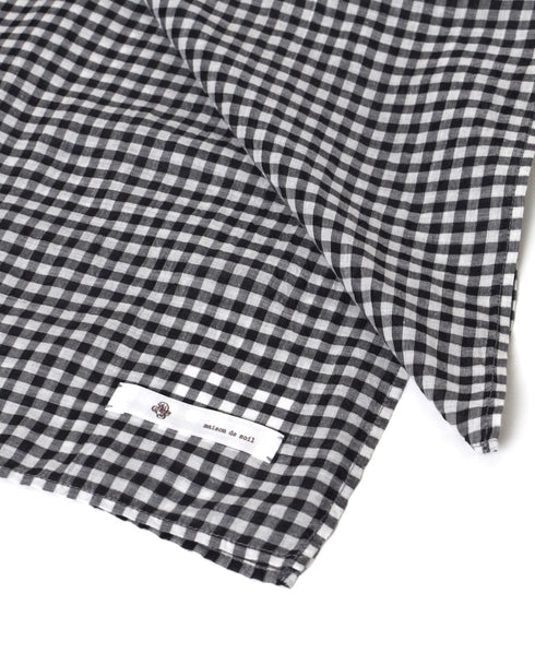 INMDS25026 HANDWOVEN COTTON/SILK GINGHAM CHECK SQUARE STOLE 58×58cm