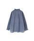 INMDS25062 HANDWOVEN YARN DYE NATURAL INDIGO CHAMBRAY FRILL COLLAR SHIRT