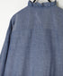 INMDS25062 HANDWOVEN YARN DYE NATURAL INDIGO CHAMBRAY FRILL COLLAR SHIRT