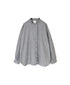 INMDS25062 HANDWOVEN YARN DYE NATURAL INDIGO CHAMBRAY FRILL COLLAR SHIRT