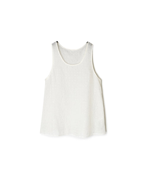 INMDS25081 HANDWOVEN COTTON SILK CHECK U-NECK TANK TOP