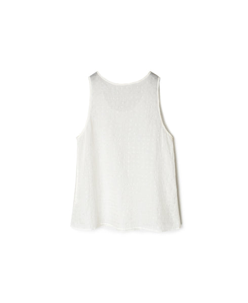 INMDS25081 HANDWOVEN COTTON SILK CHECK U-NECK TANK TOP