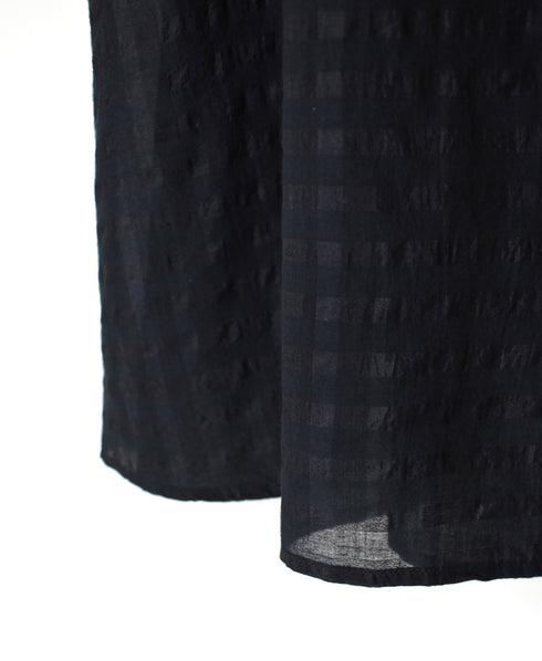 INMDS25082 HANDWOVEN COTTON SILK CHECK U-NECK TANK TOP DRESS