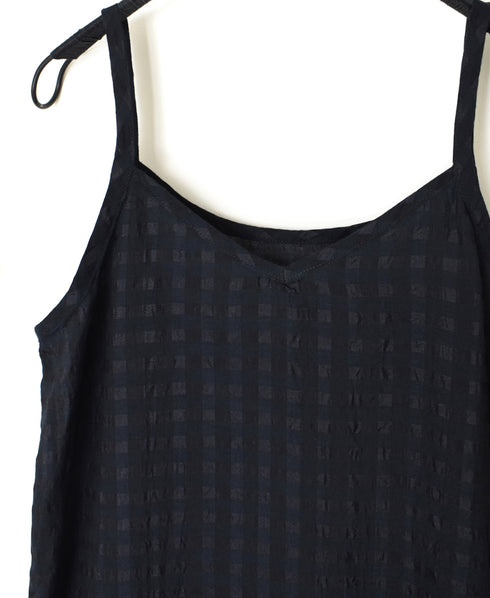 INMDS25083 HANDWOVEN COTTON SILK CHECK 2WAY CAMISOLE
