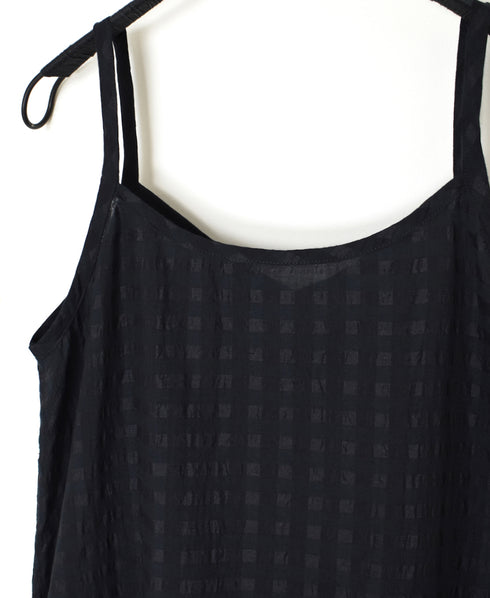 INMDS25083 HANDWOVEN COTTON SILK CHECK 2WAY CAMISOLE