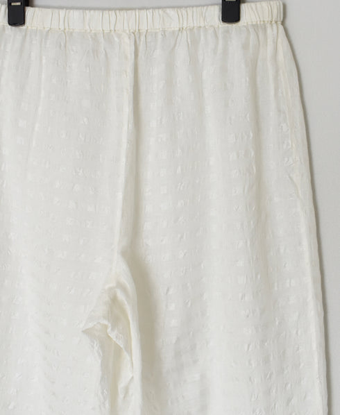 INMDS25084 HANDWOVEN COTTON SILK CHECK EASY PANTS