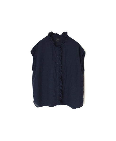 INMDS26001D 60s AUTOLOOM LINEN PLAIN OVERDYE FRENCH/SL FRILL COLLAR SHIRTS