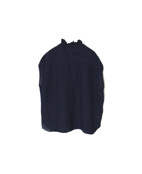 INMDS26001D 60s AUTOLOOM LINEN PLAIN OVERDYE FRENCH/SL FRILL COLLAR SHIRTS