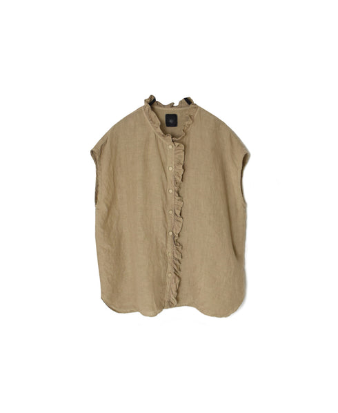 INMDS26001D 60s AUTOLOOM LINEN PLAIN OVERDYE FRENCH/SL FRILL COLLAR SHIRTS