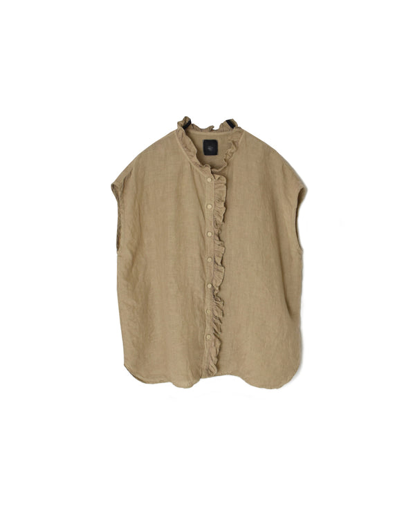 INMDS26001D 60s AUTOLOOM LINEN PLAIN OVERDYE FRENCH/SL FRILL COLLAR SHIRTS