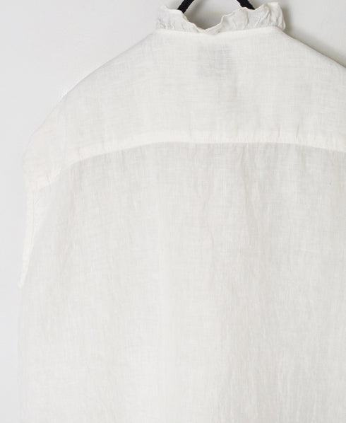 INMDS26001D 60s AUTOLOOM LINEN PLAIN OVERDYE FRENCH/SL FRILL COLLAR SHIRTS
