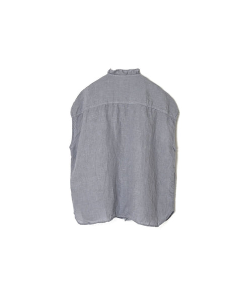 INMDS26001D 60s AUTOLOOM LINEN PLAIN OVERDYE FRENCH/SL FRILL COLLAR SHIRTS