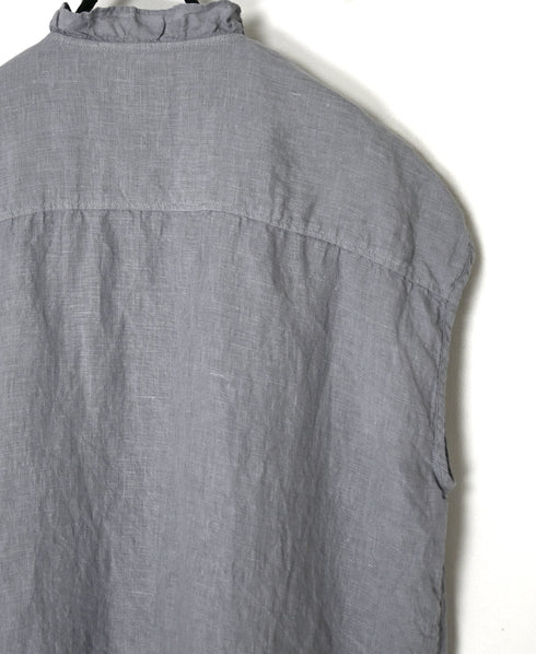 INMDS26001D 60s AUTOLOOM LINEN PLAIN OVERDYE FRENCH/SL FRILL COLLAR SHIRTS