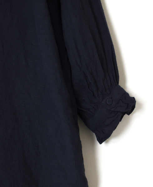 INMDS26002D 60s AUTOLOOM LINEN PLAIN OVERDYE FRILL COLLAR LONG SHIRTS