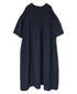 INMDS26004D 60s AUTOLOOM LINEN PLAIN OVERDYE BACK OPENING PULLOVER DRESS WITH MINI PINTUCK