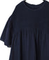 INMDS26004D 60s AUTOLOOM LINEN PLAIN OVERDYE BACK OPENING PULLOVER DRESS WITH MINI PINTUCK