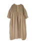 INMDS26004D 60s AUTOLOOM LINEN PLAIN OVERDYE BACK OPENING PULLOVER DRESS WITH MINI PINTUCK
