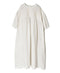 INMDS26004D 60s AUTOLOOM LINEN PLAIN OVERDYE BACK OPENING PULLOVER DRESS WITH MINI PINTUCK
