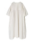 INMDS26004D 60s AUTOLOOM LINEN PLAIN OVERDYE BACK OPENING PULLOVER DRESS WITH MINI PINTUCK