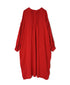 INMDS26011D AUTOLOOM LINEN/CO PLAIN OVERDYE BACK OPENING CREW-NECK SHIRTS DRESS WITH MINI PINTUCK