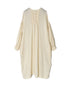 INMDS26011D AUTOLOOM LINEN/CO PLAIN OVERDYE BACK OPENING CREW-NECK SHIRTS DRESS WITH MINI PINTUCK