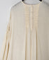 INMDS26011D AUTOLOOM LINEN/CO PLAIN OVERDYE BACK OPENING CREW-NECK SHIRTS DRESS WITH MINI PINTUCK