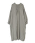 INMDS26011D AUTOLOOM LINEN/CO PLAIN OVERDYE BACK OPENING CREW-NECK SHIRTS DRESS WITH MINI PINTUCK