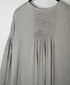 INMDS26011D AUTOLOOM LINEN/CO PLAIN OVERDYE BACK OPENING CREW-NECK SHIRTS DRESS WITH MINI PINTUCK