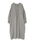 INMDS26011D AUTOLOOM LINEN/CO PLAIN OVERDYE BACK OPENING CREW-NECK SHIRTS DRESS WITH MINI PINTUCK