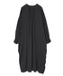 INMDS26011D AUTOLOOM LINEN/CO PLAIN OVERDYE BACK OPENING CREW-NECK SHIRTS DRESS WITH MINI PINTUCK