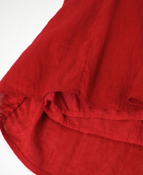 INMDS26012D 60s AUTOLOOM LINEN/COTTON PLAIN OVERDYE GATHERED SKIRT