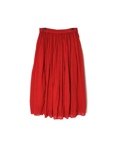 INMDS26012D 60s AUTOLOOM LINEN/COTTON PLAIN OVERDYE GATHERED SKIRT