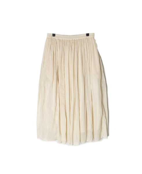 INMDS26012D 60s AUTOLOOM LINEN/COTTON PLAIN OVERDYE GATHERED SKIRT