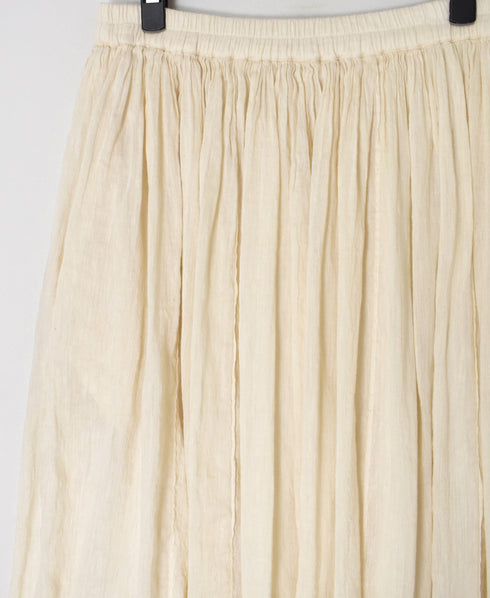 INMDS26012D 60s AUTOLOOM LINEN/COTTON PLAIN OVERDYE GATHERED SKIRT