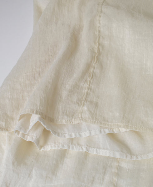 INMDS26012D 60s AUTOLOOM LINEN/COTTON PLAIN OVERDYE GATHERED SKIRT