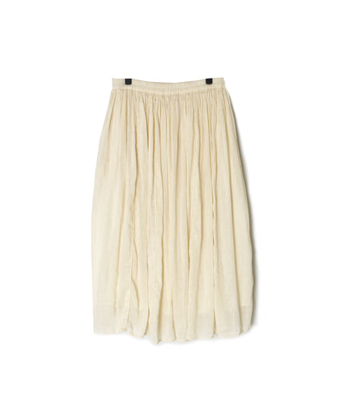 INMDS26012D 60s AUTOLOOM LINEN/COTTON PLAIN OVERDYE GATHERED SKIRT