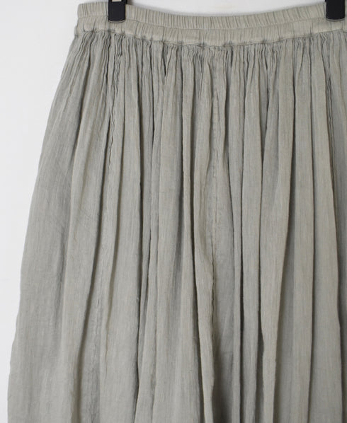 INMDS26012D 60s AUTOLOOM LINEN/COTTON PLAIN OVERDYE GATHERED SKIRT