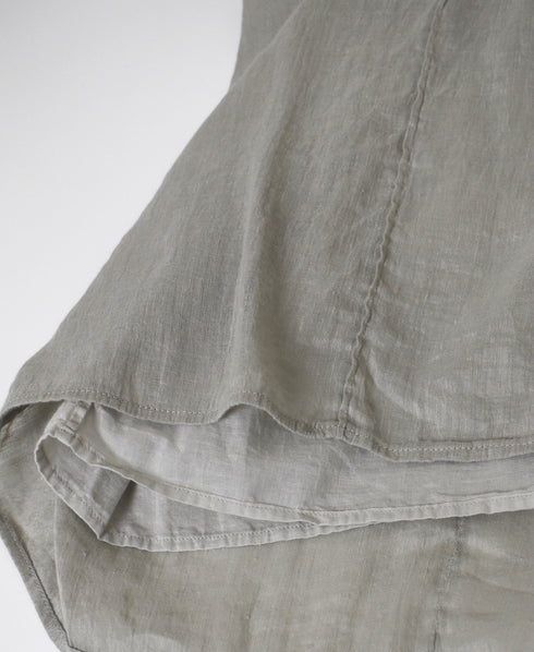 INMDS26012D 60s AUTOLOOM LINEN/COTTON PLAIN OVERDYE GATHERED SKIRT