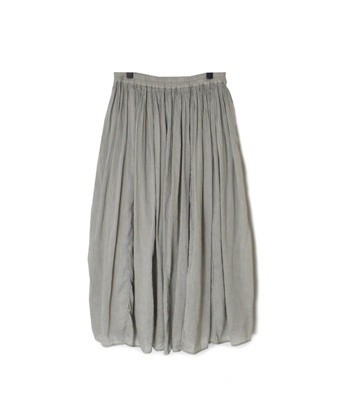 INMDS26012D 60s AUTOLOOM LINEN/COTTON PLAIN OVERDYE GATHERED SKIRT