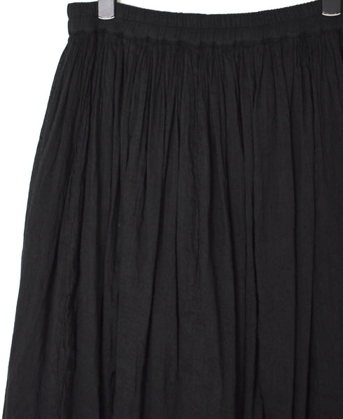 INMDS26012D 60s AUTOLOOM LINEN/COTTON PLAIN OVERDYE GATHERED SKIRT