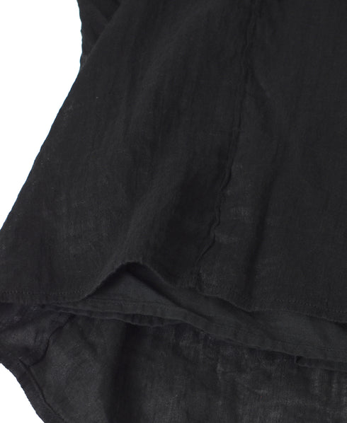 INMDS26012D 60s AUTOLOOM LINEN/COTTON PLAIN OVERDYE GATHERED SKIRT