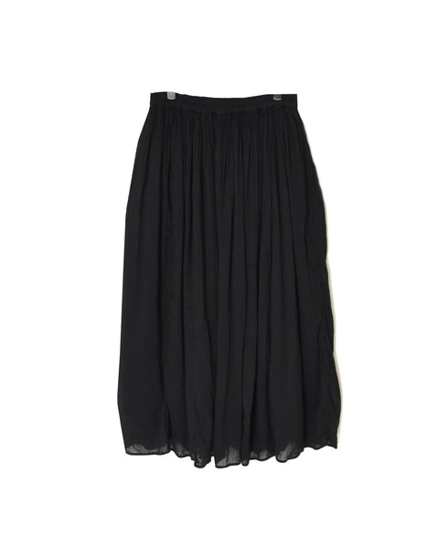 INMDS26012D 60s AUTOLOOM LINEN/COTTON PLAIN OVERDYE GATHERED SKIRT