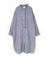 INMDS26023 HANDWOVEN COTTON/SILK SMALL GINGHAM CHECK FRILL COLLAR LONG SHIRTS