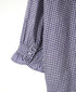 INMDS26023 HANDWOVEN COTTON/SILK SMALL GINGHAM CHECK FRILL COLLAR LONG SHIRTS