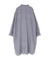 INMDS26023 HANDWOVEN COTTON/SILK SMALL GINGHAM CHECK FRILL COLLAR LONG SHIRTS