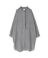 INMDS26023 HANDWOVEN COTTON/SILK SMALL GINGHAM CHECK FRILL COLLAR LONG SHIRTS