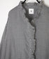 INMDS26023 HANDWOVEN COTTON/SILK SMALL GINGHAM CHECK FRILL COLLAR LONG SHIRTS