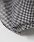 INMDS26023 HANDWOVEN COTTON/SILK SMALL GINGHAM CHECK FRILL COLLAR LONG SHIRTS