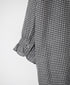 INMDS26023 HANDWOVEN COTTON/SILK SMALL GINGHAM CHECK FRILL COLLAR LONG SHIRTS